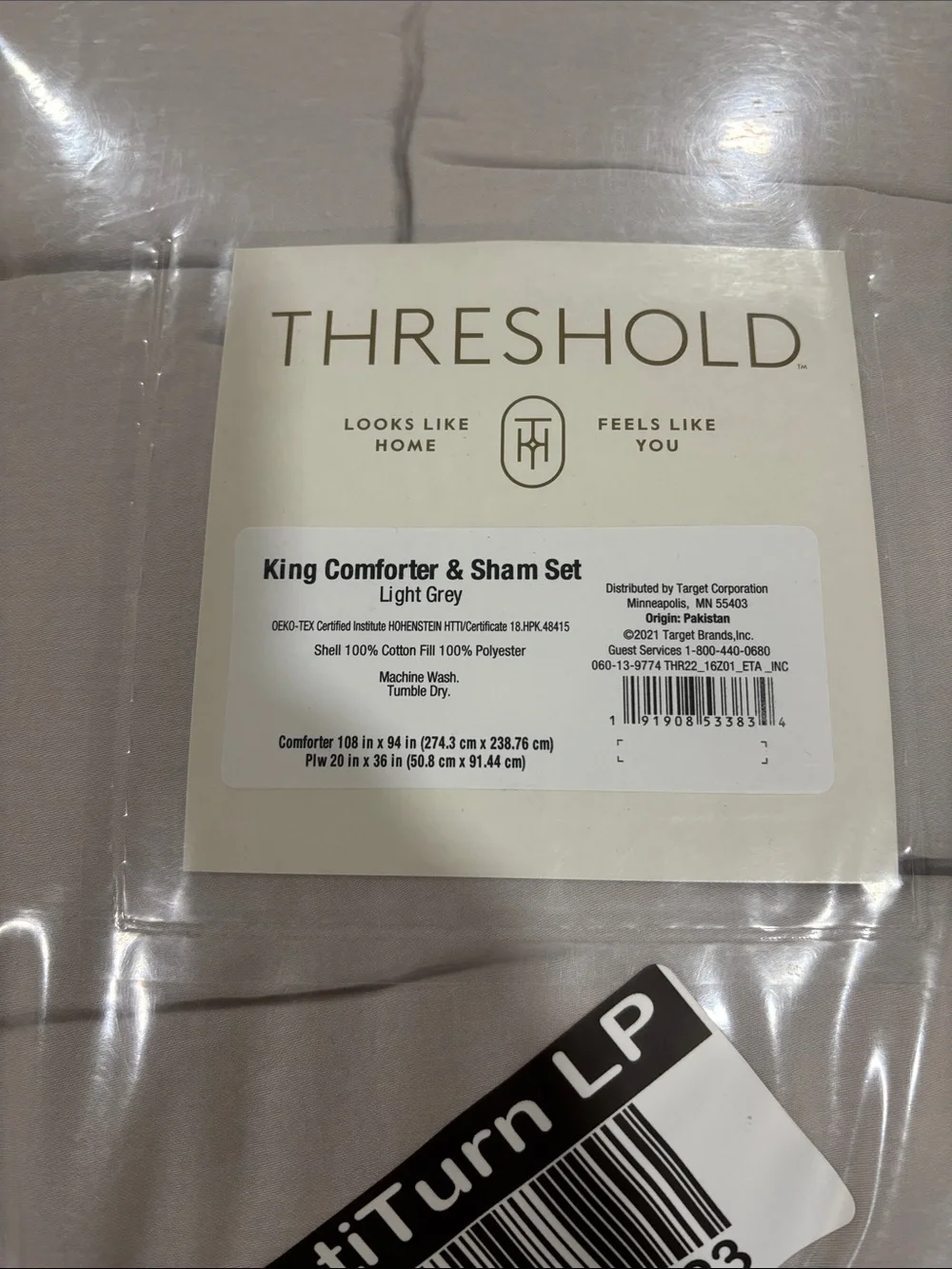 Threshold Light Grey King Comforter & Sham Set